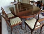 Ronde eettafel uitschuifbaar met 6 stoelen, mahonie klassiek, Ophalen
