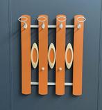 70 jaren ORANJE Houten wand kapstok wit haken sier ellipsen, Gebruikt, 100 tot 150 cm, Hout, Ophalen