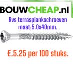 Terrasplankschroeven rvs maat:5x40mm €.5.25 per 100, Ophalen of Verzenden