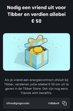 Tibber 50 euro korting, Tickets en Kaartjes, Eén persoon, Kortingsbon, Overige typen