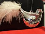 kerstbal glas zilver, duif/vredesduif hanger, zilverkleur, Diversen, Kerst, Ophalen, Gebruikt
