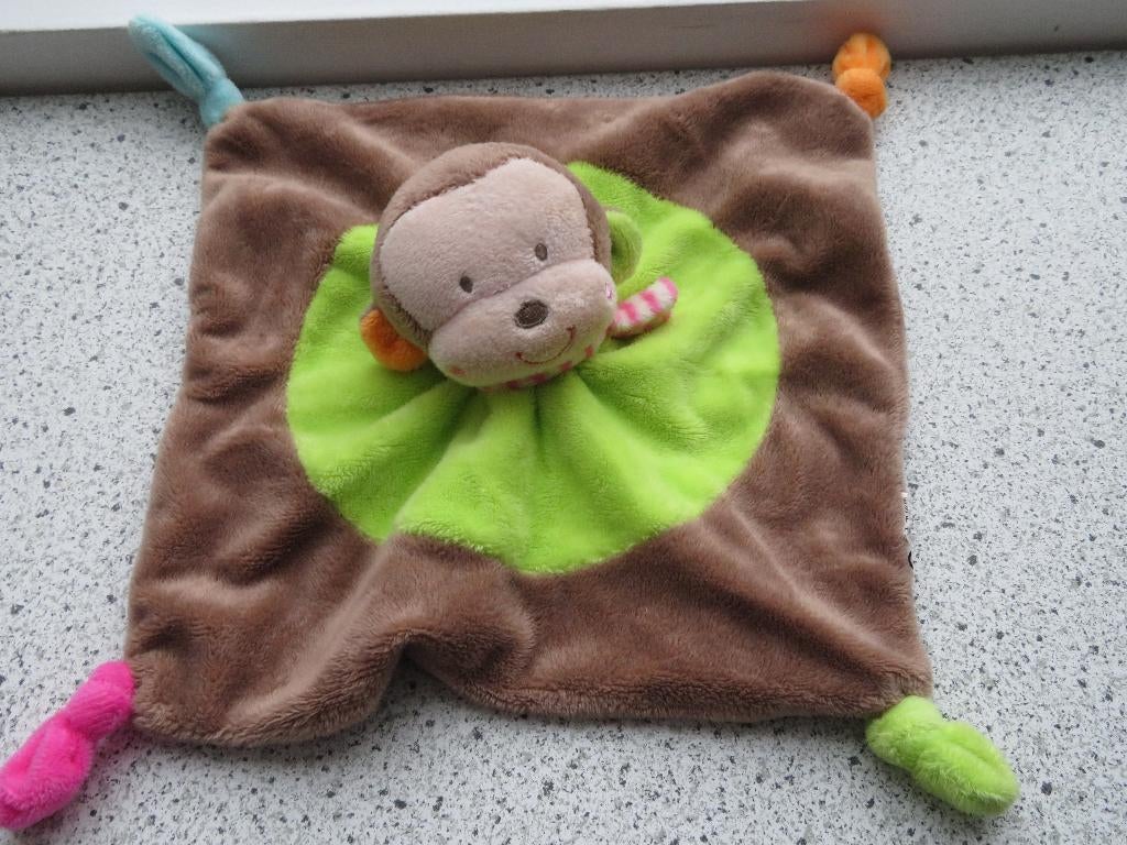 Knuffeldoek aap aapje van Wibra rammel in de kop, Kinderen en Baby's, Speelgoed | Knuffels en Pluche, Zo goed als nieuw, Overige typen