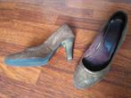Bruin gouden leren pumps, maat 37, heel feestelijk, Pumps, Bruin, Ophalen of Verzenden, Gedragen