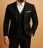 3 delig zwart pak maat M, Kleding | Heren, Ophalen of Verzenden, Zo goed als nieuw, Maat 48/50 (M), Zwart