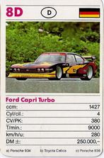 Kw1573 autokaartje 8d ford capri turbo, Ophalen of Verzenden, Zo goed als nieuw, Auto's