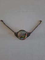 Zilver armband met ingelegd porselein, Ophalen of Verzenden, Gebruikt, Zilver, Zilver