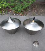 2 mooie RVS terrasfakkels incl 2 liter lampenolie z.g.a.n., Tuin en Terras, Fakkels, Ophalen, Zo goed als nieuw