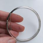 Mooie zilveren slavenarmband -gravure- veiligheidsketting, Ophalen of Verzenden, Zo goed als nieuw, Zilver, Zilver