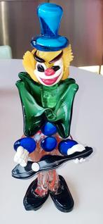 Murano glaskunstwerk, handgeblazen clown met gitaar, Antiek en Kunst, Ophalen