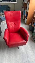 rode relax fauteuil van montel, Huis en Inrichting, Fauteuils, Minder dan 75 cm, Leer, Zo goed als nieuw, 50 tot 75 cm