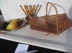 Div. Vintage Bamboe /Fruitschalen en set fruitmesjes, Antiek en Kunst, Ophalen of Verzenden