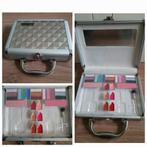 Klein make-up koffertje zilverkleurig oogschaduw rouge gloss, Ophalen of Verzenden, Zo goed als nieuw, Gehele gezicht