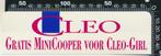 Sticker: Cleo - Gratis Mini Cooper voor Cleo Girl, Ophalen of Verzenden