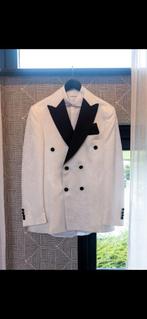 Wit Colbert met Zwarte Revers maat 48, Kleding | Heren, Kostuums en Colberts, Ophalen, Zo goed als nieuw, Maat 48/50 (M), Wit
