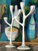 Set vintage Italiaanse design kandelaars van rvs - aluminium, Ophalen of Verzenden