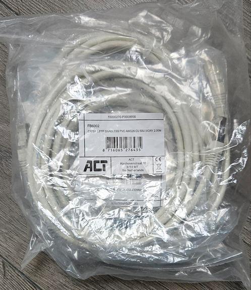 4x Ivoor 2M SFTP CAT6A patchkabel snagless RJ45, Computers en Software, Pc- en Netwerkkabels, Nieuw, Ophalen of Verzenden