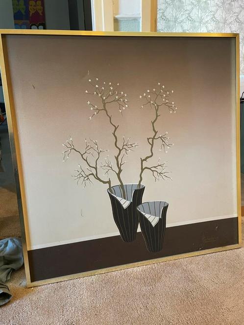 Schilderij van Leo Hortensius, 2 vazen met bloemen, Antiek en Kunst, Kunst | Schilderijen | Klassiek, Ophalen of Verzenden