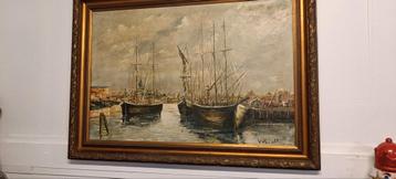 Schilderij: Schepen in de haven, Volcoff beschikbaar voor biedingen