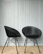 2 schitterende zwarte Kartell Smatrik Matrix design stoelen, Metaal, Vier, Ophalen of Verzenden, Zo goed als nieuw