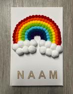 Canvas pompom regenboog 20x30 cm, Ophalen of Verzenden, Nieuw, Wanddecoratie