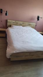 Tweepersoonsbed 160x200, Huis en Inrichting, Slaapkamer | Bedden, Ophalen, Zwart, Tweepersoons, Zo goed als nieuw