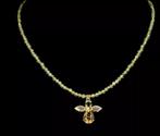 Prachtige Ketting Bij Hanger > Peridot, Diopside & Citrien, Nieuw, Ophalen of Verzenden, Met edelsteen, Goud