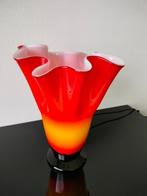 Italië Tafellamp Glas Rood Geel Oranje Zwart Murano, Glas, Ophalen of Verzenden