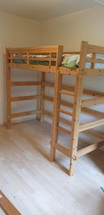 Houten hoogslaper, Huis en Inrichting, Slaapkamer | Stapelbedden en Hoogslapers, Ophalen, Hoogslaper, Eenpersoons, 210 cm