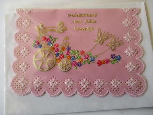 nr 116  pergamano trouwkaart, Hobby en Vrije tijd, Kaarten | Zelfgemaakt, Nieuw, Overige thema's, Ophalen of Verzenden