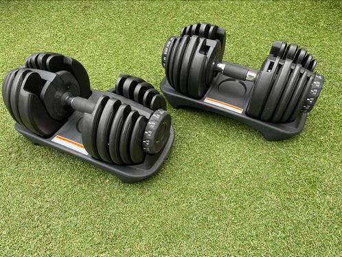 Verstelbare halterset (2 dumbbells)–24 kg–NIEUW €260 per set, Sport en Fitness, Fitnessmaterialen, Zo goed als nieuw, Dumbbell