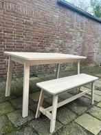 Set tafel en bankje, Huis en Inrichting, Tafels | Eettafels, Ophalen, 100 tot 150 cm, Eikenhout, 50 tot 100 cm