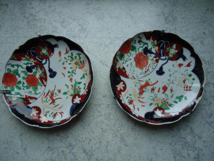 Stel antieke porseleinen Japanse wandborden, Huis en Inrichting, Woonaccessoires | Wanddecoraties, Gebruikt, Verzenden