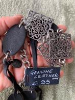 Hand made leather and metal necklace Boutique Central Roma, Ophalen of Verzenden, Nieuw, Zwart