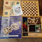 8 spellen houten spellen doos, Hobby en Vrije tijd, Gezelschapsspellen | Bordspellen, Ophalen of Verzenden, Gebruikt