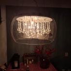 glazen hanglamp met druppels, Huis en Inrichting, Lampen | Hanglampen, Ophalen, Zo goed als nieuw, Glas, Minder dan 50 cm