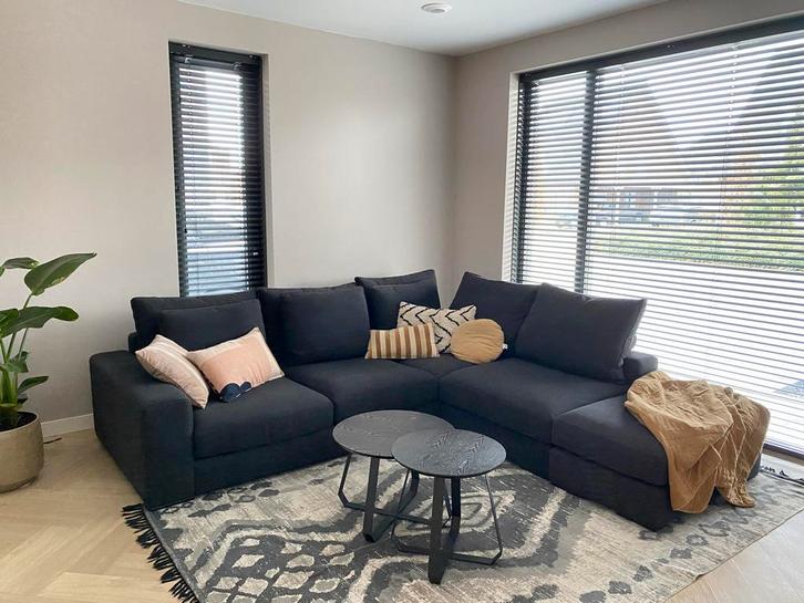 Coming lifestyle loungebank antraciet/onyx, Huis en Inrichting, Banken | Bankstellen, Zo goed als nieuw, Hoekbank, Vierpersoons of meer