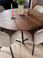 Eiken ronde eettafel, Ophalen, Zo goed als nieuw, Rond, 100 tot 150 cm