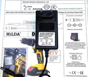GAS-210700 HiLDA 21V 0.7A 15W Adapter Li-ion Oplader DeWALT beschikbaar voor biedingen
