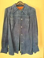Vintage Suède blouse/jas blauw, Ophalen, Gedragen, Maat 36 (S), Blauw