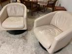 2 x Natuzzi draai fauteuils, Italiaans design, Huis en Inrichting, Fauteuils, Ophalen, Zo goed als nieuw, 75 tot 100 cm, 50 tot 75 cm