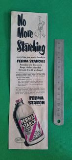 Advertentie: Perma Starch 1952, 1940 tot 1960, Knipsel(s), Ophalen of Verzenden