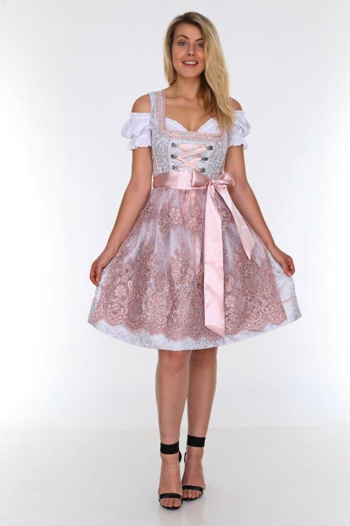 3-delige dirndl jurk maat 36 38 40 42 44 46 48 50 52 nieuw, Kleding | Dames, Rokken, Nieuw, Maat 42/44 (L), Grijs, Knielengte