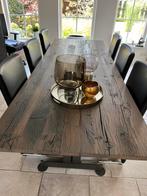 Eethoek met 6 Rolf Benz stoelen, donker houten tafel, Ophalen of Verzenden, Zo goed als nieuw