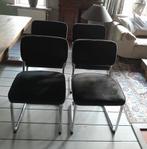 Te koop: luxe design eetkamerstoelen, Ophalen, Zwart, Zo goed als nieuw, Vier