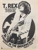 Paginagrote A3 advertentie T.REX Dandy Underworld release, Ophalen of Verzenden