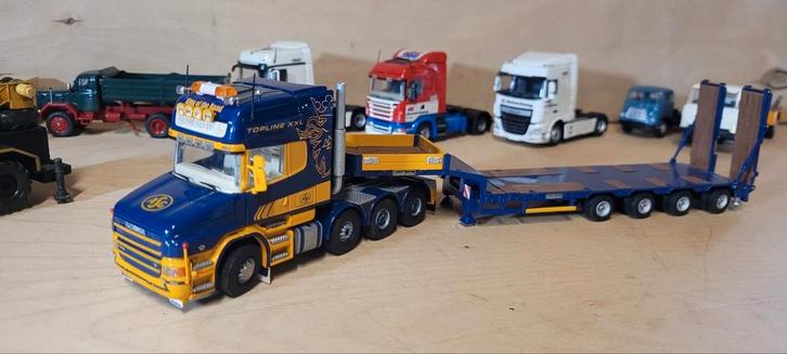 Tekno/WSI? Scania T620 Topline XXL  ASG met dieplader, Hobby en Vrije tijd, Modelauto's | 1:50, Zo goed als nieuw, Bus of Vrachtwagen