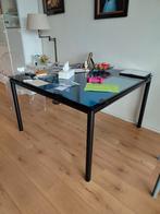 Glazen eettafel, Huis en Inrichting, Tafels | Eettafels, Ophalen, Rechthoekig, 100 tot 150 cm, 100 tot 150 cm