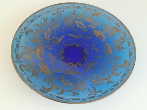 Vintage schaal met mythische fabelwezens, Frankrijk jaren 50, Antiek en Kunst, Antiek | Glas en Kristal, Ophalen