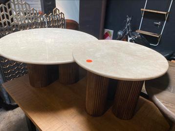 Salontafel set xavi beige marmer 90&60cm bkeuze hoge korting beschikbaar voor biedingen