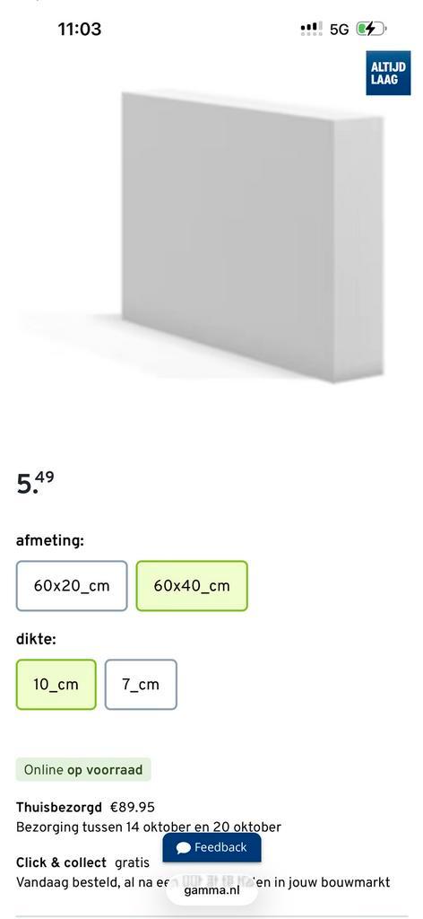 Cellenbeton blokken 60x40x10 & lijm 3 zakken, Doe-het-zelf en Verbouw, Metselstenen, Nieuw, Overige typen, Ophalen of Verzenden